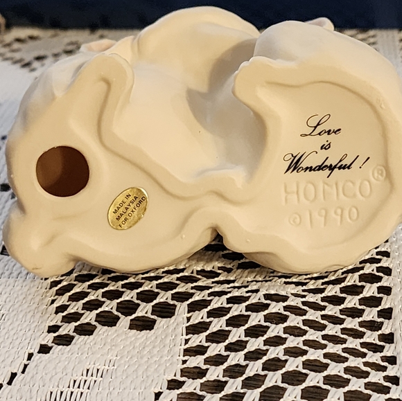 Love is wonderful HOMCO 1990 rabbits ceramic - Picture 4 of 10